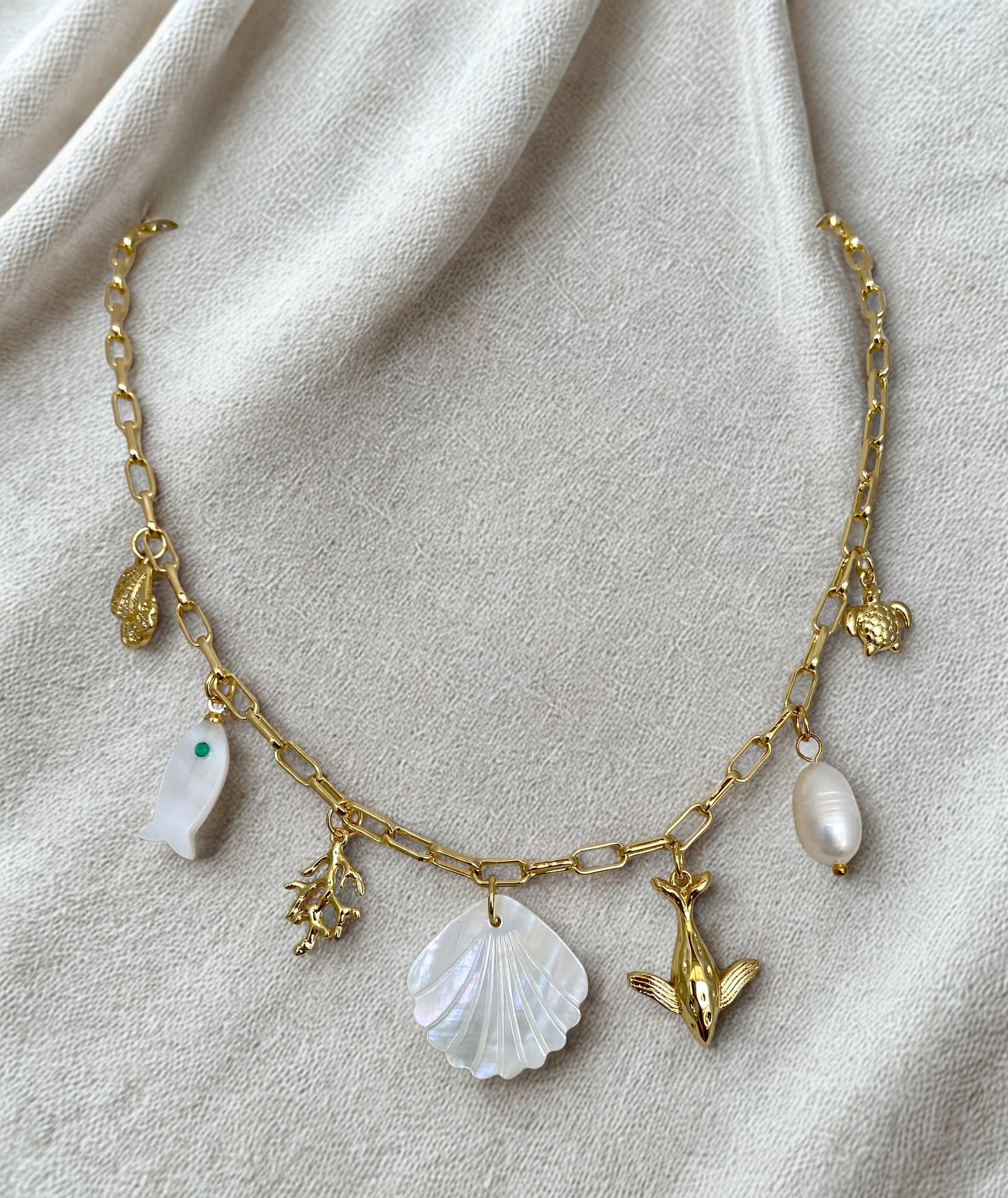 Golden Tide Charm Necklace