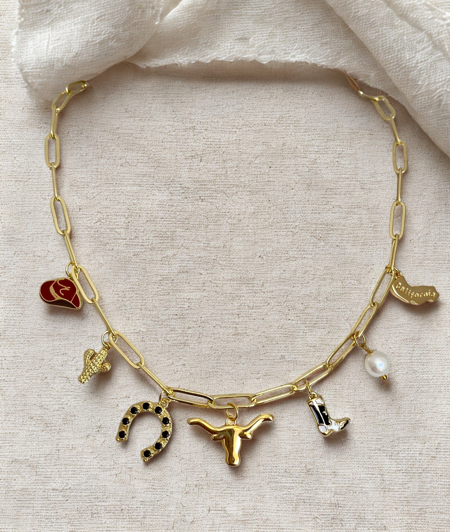 West Coast Cowgirl Charm Necklace
